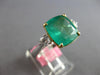 EXTRA LARGE 4.44CT DIAMOND & AAA EMERALD 18K 2 TONE GOLD CUSHION ENGAGEMENT RING