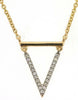 ESTATE .06CT DIAMOND 14KT YELLOW GOLD 3D V SHAPE FUN NECKLACE
