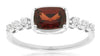 1.15CT DIAMOND & AAA GARNET 14KT WHITE GOLD CUSHION & ROUND FRIENDSHIP LOVE RING