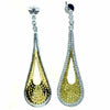 LARGE 4.47CT WHITE & FANCY YELLOW DIAMOND 18K 2 TONE GOLD COVET HANGING EARRINGS