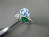 ANTIQUE 2.21CT DIAMOND & AAA COLOMBIAN EMERALD 18KT WHITE GOLD ENGAGEMENT RING