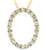 ESTATE .15CT DIAMOND 14KT YELLOW GOLD 3D OPEN OVAL SHARED PRONG FLOATING PENDANT