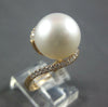 LARGE .32CT DIAMOND & AAA SOUTH SEA PEARL 18KT ROSE GOLD CRISS CROSS LOVE RING