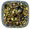 LARGE 3.0CT MULTI COLOR DIAMOND 18K 2 TONE GOLD 3D MULTI SHAPE CLUSTER HALO RING