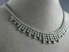 ANTIQUE LARGE 5.98CT DIAMOND 14KT WHITE GOLD BEZEL MULTI STRAND NECKLACE #17322