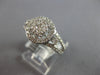 ESTATE .97CT DIAMOND 14KT WHITE GOLD 3D ROUND CLUSTER HALO FRIENDSHIP FUN RING