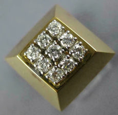 ANTIQUE LARGE .50CT DIAMOND 14K WHITE & YELLOW GOLD 3D CLASSIC PYRAMID RING #129