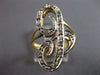 ESTATE LARGE .25CT DIAMOND 14KT WHITE & YELLOW GOLD J INITIAL DOUBLE PLATE RING