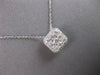 ESTATE .75CT DIAMOND 14K WHITE GOLD CLASSIC SQUARE CLUSTER HALO FLOATING PENDANT