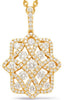 ESTATE 1.35CT DIAMOND 14KT YELLOW GOLD SQUARE STAR ETOILE INFINITY LOVE PENDANT