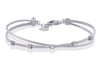 .2CT DIAMOND 14K WHITE GOLD ROUND 5 STONE BY THE YARD HEART LOVE BANGLE BRACELET