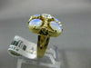 ESTATE WIDE .14CT DIAMOND & AAA OPAL 14K YELLOW GOLD 3D MATTE SHINY 5 STONE RING