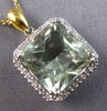 LARGE 10.35CT DIAMOND & AAA GREEN AMETHYST 14K 2 TONE GOLD 3D HALO PENDANT 28045