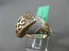 ESTATE LARGE .29CT DIAMOND 18K WHITE & ROSE GOLD HANDCRAFTED FILIGREE MATTE RING
