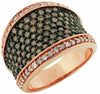 ESTATE WIDE 2.0CT WHITE & MOCHA DIAMOND 14KT ROSE GOLD CLASSIC ANNIVERSARY RING