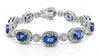 LARGE 27.2CT DIAMOND & AAA SAPPHIRE 18KT WHITE GOLD OVAL & ROUND FLORAL BRACELET