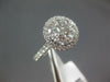 LARGE 1.32CT DIAMOND 14KT WHITE GOLD CLUSTER INVISIBLE FLOWER HALO FILIGREE RING