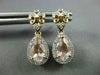 1.75CT DIAMOND & AAA MORGANITE 14KT WHITE & ROSE GOLD TEAR DROP HANGING EARRINGS