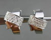 ESTATE .96CT DIAMOND 14KT WHITE GOLD PAVE "X" DESIGN HUGGIE EARRINGS #16918