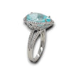 LARGE 7.08CT DIAMOND & AAA PARAIBA TOURMALINE 18KT WHITE GOLD 3D ENGAGEMENT RING