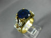 ESTATE LARGE 4.65CT DIAMOND & AAA SAPPHIRE 18KT YELLOW GOLD 3D ENGAGEMENT RING