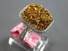 LARGE 3.0CT WHITE & INTENSE MULTI COLOR DIAMOND 18K 2 TONE GOLD ANNIVERSARY RING
