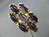 ANTIQUE LARGE 14CT AAA AMETHYST 14KT YELLOW GOLD 3D HANDCRAFTED FLOWER FUN RING