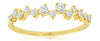 ESTATE .35CT DIAMOND 14K YELLOW GOLD 3D MULTI WAVE SHARED PRONG ANNIVERSARY RING