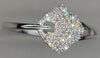 ESTATE .18CT DIAMOND 14KT WHITE GOLD 3D SQUARE GEOMETRICAL LOVE KNOT FUN RING