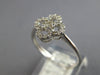 ESTATE SMALL .16CT DIAMOND 14K WHITE GOLD 3D FLOWER CLUSTER FRIENDSHIP LOVE RING