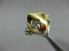 ESTATE WIDE .25CT DIAMOND 18KT WHITE & YELLOW 3D GOLD SQUARE FILIGREE FUN RING