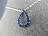ESTATE .99CT AAA SAPPHIRE 18KT WHITE GOLD 3D OPEN TEAR DROP CLASSIC PENDANT