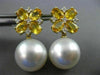 LARGE 5.36CT DIAMOND & SOUTH SEA PEARL YELLOW SAPPHIRE 18KT YELLOW GOLD EARRINGS