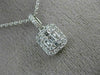 ESTATE .31CT DIAMOND 18K WHITE GOLD 3D CLUSTER INVISIBLE SQUARE FLOATING PENDANT
