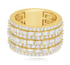 EXTRA LARGE 4.18CT DIAMOND 14KT YELLOW GOLD ROUND & BAGUETTE 3/4TH ETERNITY RING