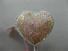 ESTATE MASSIVE 1.81CT DIAMOND 18K WHITE & ROSE GOLD PUFF HEART CLASSIC LOVE RING