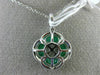 ESTATE LARGE 1.11CT DIAMOND & AAA EMERALD 18KT WHITE GOLD 3D MULTI SHAPE PENDANT
