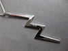 ESTATE LARGE .02CT DIAMOND 18K WHITE GOLD ZIG ZAG LIGHTNING FUN FLOATING PENDANT