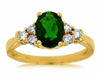 ESTATE 1.62CT DIAMOND & AAA RUSSALITE 14K YELLOW GOLD OVAL ROUND ENGAGEMENT RING