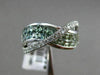 ESTATE WIDE 2.97CT DIAMOND & AAA MULTI COLOR SAPPHIRE 14K WHITE GOLD X LOVE RING
