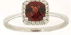 1.20CT DIAMOND & AAA GARNET EF CUSHION AND ROUND 14K WHITE GOLD 3D HALO FUN RING