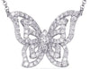 ESTATE .59CT DIAMOND 14KT WHITE GOLD 3D BUTTERFLY LOVE NECKLACE