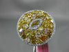GIA EXTRA LARGE 4.22CT WHITE & MULTI COLOR DIAMOND 18K YELLOW GOLD 3D ROUND RING