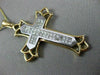 ESTATE LARGE 1.0CT PRINCESS DIAMOND 14KT WHITE & YELLOW GOLD CROSS PENDANT #6289