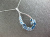 2.05CT DIAMOND & AAA BLUE TOPAZ 14K WHITE GOLD MULTI SHAPE TEAR DROP FUN PENDANT