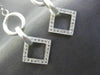 ESTATE .46CT DIAMOND 14K WHITE GOLD MATTE & SHINY CIRCLE SQUARE HANGING EARRINGS