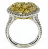 LARGE 2.99CT WHITE & FANCY YELLOW DIAMOND 18KT 2 TONE GOLD MULTI SHAPE LOVE RING