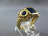 LARGE 2.66CT DIAMOND & AAA SAPPHIRE 14K YELLOW GOLD EMERALD CUT & ROUND FUN RING