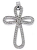 ESTATE .87CT DIAMOND 14KT WHITE GOLD 3D CLASSIC INFINITY CROSS FLOATING PENDANT
