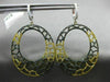 ESTATE EXTRA LARGE 3.68CT WHITE YELLOW & BLACK DIAMOND 18KT YELLOW GOLD EARRINGS